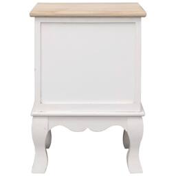 Berkfield Home Bedside Cabinets 2 pcs 35x30x50 cm Paulownia Wood in White - Size: 35 x 30 x 50 cm - thumbnail 4