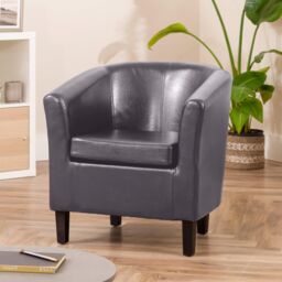 Artemis Home Meriden Vegan Leather Tub Chair in Grey