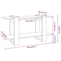 Berkfield Home Book Cabinet Concrete Grey 100x30x51cm Engineered Wood - Size: 100 x 30 x 51 cm - thumbnail 6
