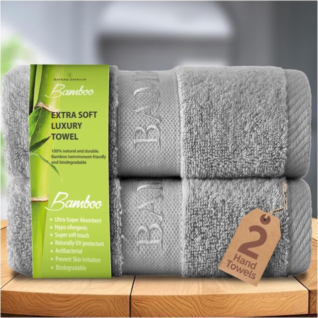 GAVENO CAVAILIA 2 Pack Bamboo Towel in Silver - Size: Bath Sheet - image 1