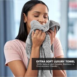 GAVENO CAVAILIA 2 Pack Bamboo Towel in Silver - Size: Bath Sheet - thumbnail 4