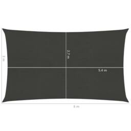 Berkfield Home Sunshade Sail 160 g/m ² Anthracite 3x6 m HDPE in Black - thumbnail 6