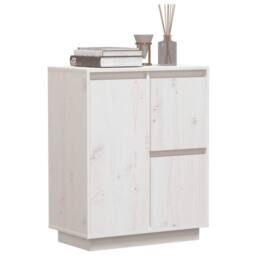 Berkfield Home Sideboard White 60x34x75 cm Solid Wood Pine - Size: 60 x 34 x 75 cm - thumbnail 4