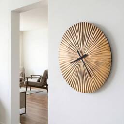Wyld and Coco Brass Finish Aluminium Wall Clock 59cm in Bronze - thumbnail 1