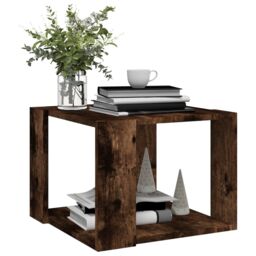 Berkfield Home Coffee Table Smoked Oak 40x40x30 cm Engineered Wood in Brown - Size: 40 x 40 x 30 cm - thumbnail 4