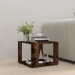 Berkfield Home Coffee Table Smoked Oak 40x40x30 cm Engineered Wood in Brown - Size: 40 x 40 x 30 cm - thumbnail 3
