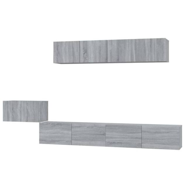 Berkfield Home 5 Piece TV Cabinet Set Grey Sonoma Engineered Wood - image 1