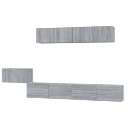 Berkfield Home 5 Piece TV Cabinet Set Grey Sonoma Engineered Wood - thumbnail 1