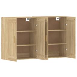 Berkfield Home Wall Mounted Cabinets 2 pcs Sonoma Oak Engineered Wood in Brown - thumbnail 5