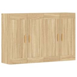 Berkfield Home Wall Mounted Cabinets 2 pcs Sonoma Oak Engineered Wood in Brown - thumbnail 2