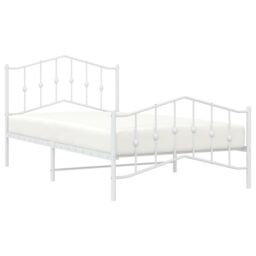Berkfield Home Metal Bed Frame with Headboard & Footboard White 100x200 cm - thumbnail 3