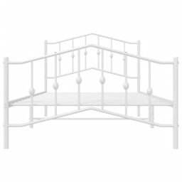 Berkfield Home Metal Bed Frame with Headboard & Footboard White 100x200 cm - thumbnail 5