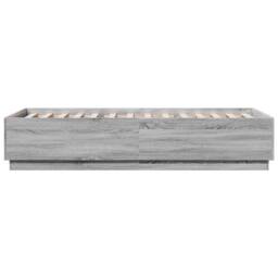 Berkfield Home Durable Bed Frame with LED without Mattress Grey Sonoma 90x200 cm - thumbnail 7