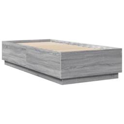 Berkfield Home Durable Bed Frame with LED without Mattress Grey Sonoma 90x200 cm - thumbnail 8