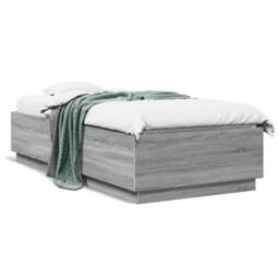 Berkfield Home Durable Bed Frame with LED without Mattress Grey Sonoma 90x200 cm - thumbnail 5