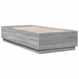 Berkfield Home Durable Bed Frame with LED without Mattress Grey Sonoma 90x200 cm - thumbnail 1