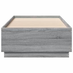 Berkfield Home Durable Bed Frame with LED without Mattress Grey Sonoma 90x200 cm - thumbnail 6