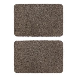 JVL Tanami Doormat Set of 2 - Brown - Size: 50 cm x 75 cm - thumbnail 1