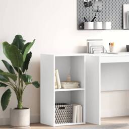 Berkfield Home Classic 2-Tier Book Cabinet White 40x30x76.5 cm Engineered Wood - thumbnail 2