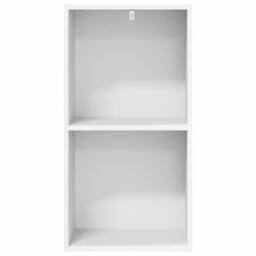 Berkfield Home Classic 2-Tier Book Cabinet White 40x30x76.5 cm Engineered Wood - thumbnail 5