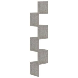 Berkfield Home Wall Corner Shelf Concrete Grey 19x19x123 cm Engineered Wood - Size: 19 x 19 x 123 cm - thumbnail 3