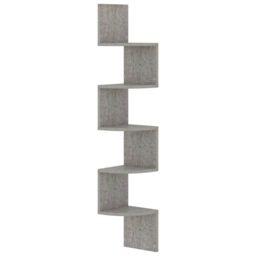 Berkfield Home Wall Corner Shelf Concrete Grey 19x19x123 cm Engineered Wood - Size: 19 x 19 x 123 cm - thumbnail 2