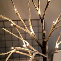 Almineez 2FT Christmas Snowy Twig Tree Mini Birch Twig Tree 24 LED Light in Brown - thumbnail 5
