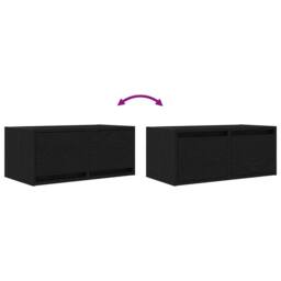 Berkfield Home TV Cabinet Black Oak 60x31x25.5 cm Engineered Wood - thumbnail 9