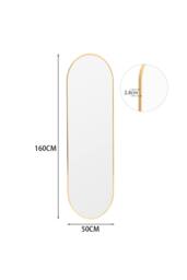 Garden Sanctuary Modern Oval Metal Full Length Wall Mirror Gold - thumbnail 3