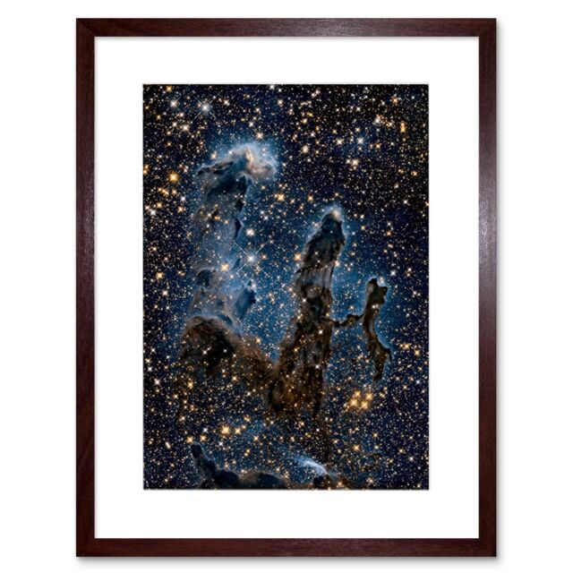 Artery8 Wall Art Print Hubble Space Astronomy The Pillars Of Creation Blue Haze Near Infrared View Of Eagle Nebula Light Silhouettes Of Stars Dust & - image 1