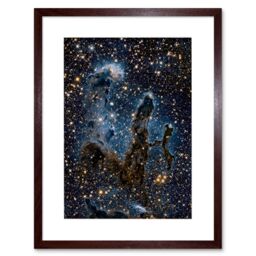 Artery8 Wall Art Print Hubble Space Astronomy The Pillars Of Creation Blue Haze Near Infrared View Of Eagle Nebula Light Silhouettes Of Stars Dust & - thumbnail 1