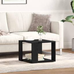 Berkfield Home Traditional Coffee Table Black oak 40x40x30 cm Engineered wood - Size: 40 x 40 x 30 cm - thumbnail 4