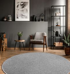 RugsX Round Moorland Rug in Grey - Size: 100 cm diameter - thumbnail 4