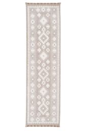 Kukoon Neutral Beige Brown Geometric Scandi Boho Fringed Textured Rug - Size: 160 cm x 230 cm - thumbnail 3