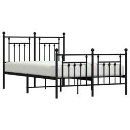 Berkfield Home Metal Bed Frame with Headboard & Footboard Black 180x200 cm Sup… - Size: Small Double - thumbnail 5
