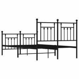 Berkfield Home Metal Bed Frame with Headboard & Footboard Black 180x200 cm Sup… - Size: Small Double - thumbnail 8