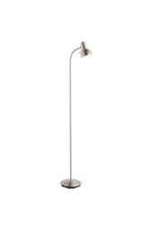Netlighting Amalfi LED 1 Light Floor Lamp Satin Nickel Gloss White Paint GU10 in Grey