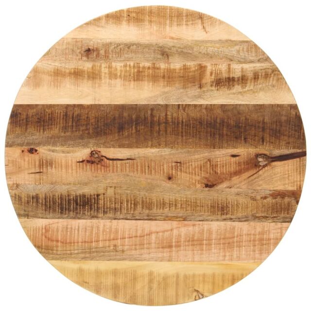 Berkfield Home Table Top √ò 80x1.5 cm Round Solid Wood Rough Mango in Brown - image 1
