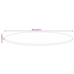 Berkfield Home Table Top √ò 80x1.5 cm Round Solid Wood Rough Mango in Brown - thumbnail 8