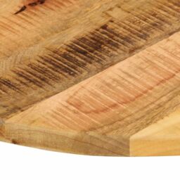 Berkfield Home Table Top √ò 80x1.5 cm Round Solid Wood Rough Mango in Brown - thumbnail 6