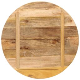 Berkfield Home Table Top √ò 80x1.5 cm Round Solid Wood Rough Mango in Brown - thumbnail 5