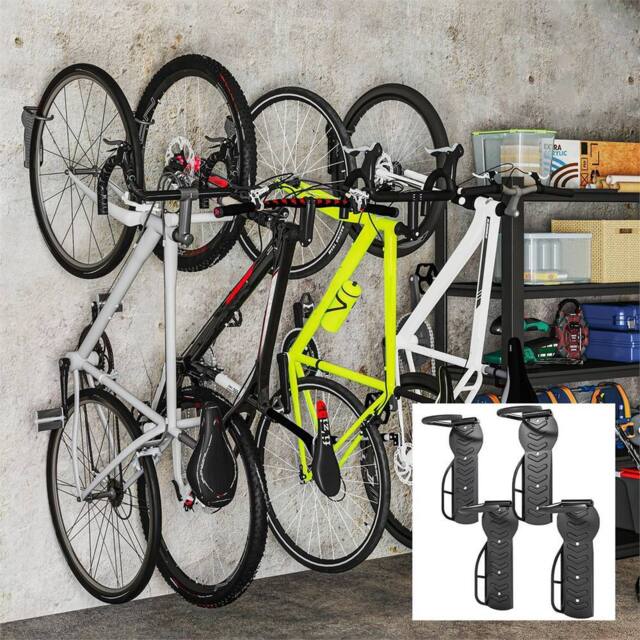 Nordara 4 Pack Wall Mounted Bike Bicycle Hanger Hook Garage Rack in Black - image 1