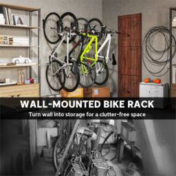 Nordara 4 Pack Wall Mounted Bike Bicycle Hanger Hook Garage Rack in Black - thumbnail 4