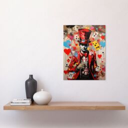 "Artery8 Wall Art Print The King of Hearts Modern Magician Magical Artwork Playing Cards Poster - Size: W24"" x H32""" - thumbnail 2