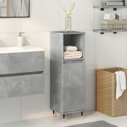 Berkfield Home Bathroom Cabinet Concrete Grey 30x30x100 cm Engineered Wood - Size: 30 x 30 x 100 cm - thumbnail 1