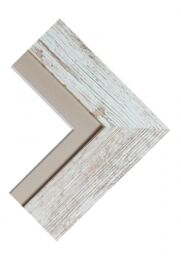 Frames & Mirrors 4U Metro Distressed White Frame with Light Grey Mount for Image Size A3 - thumbnail 3
