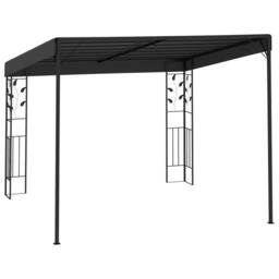 Berkfield Home Wall-mounted Gazebo 3x3x2.5 m Anthracite in Black - thumbnail 3