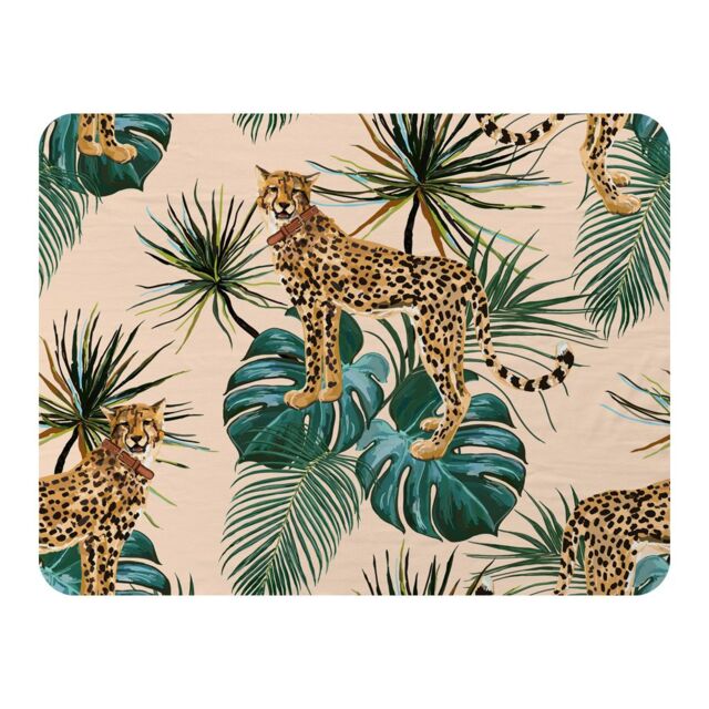 Benjamin Tate Design Tropical Cheetah Blanket in Natural - Size: 120 cm x 150 cm - image 1