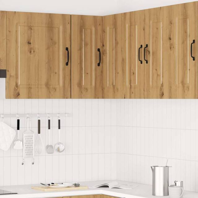 Berkfield Home Kitchen Wall Corner Cabinet Kalmar Artisan Oak Engineered Wood in Brown - image 1