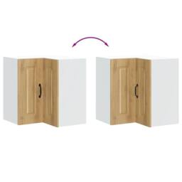 Berkfield Home Kitchen Wall Corner Cabinet Kalmar Artisan Oak Engineered Wood in Brown - thumbnail 8